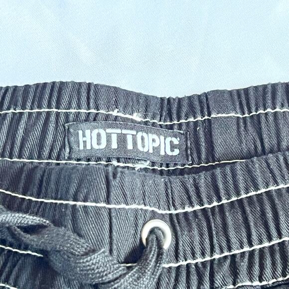 Hot Topic Pants Women's Size 0 Black Cargo Jogger Cotton Goth Grunge Emo - Picture 5 of 6